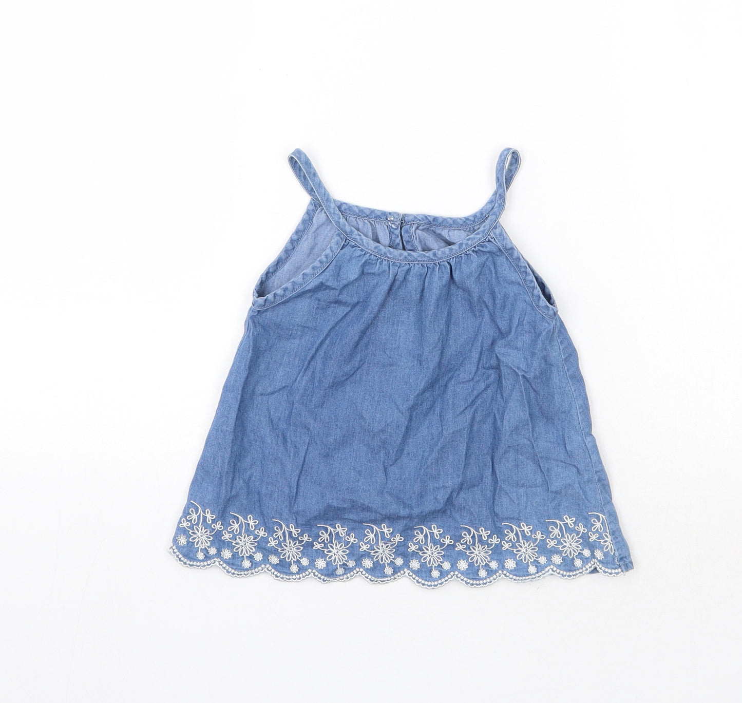 Matalan Girls Blue Floral  Basic Tank Size 4-5 Years