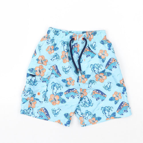 Matalan Boys Blue Floral  Cropped Trousers Size 18-24 Months
