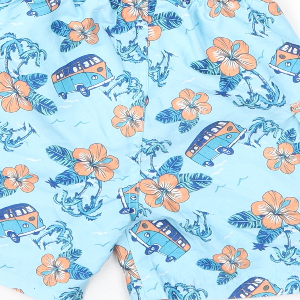 Matalan Boys Blue Floral  Cropped Trousers Size 18-24 Months