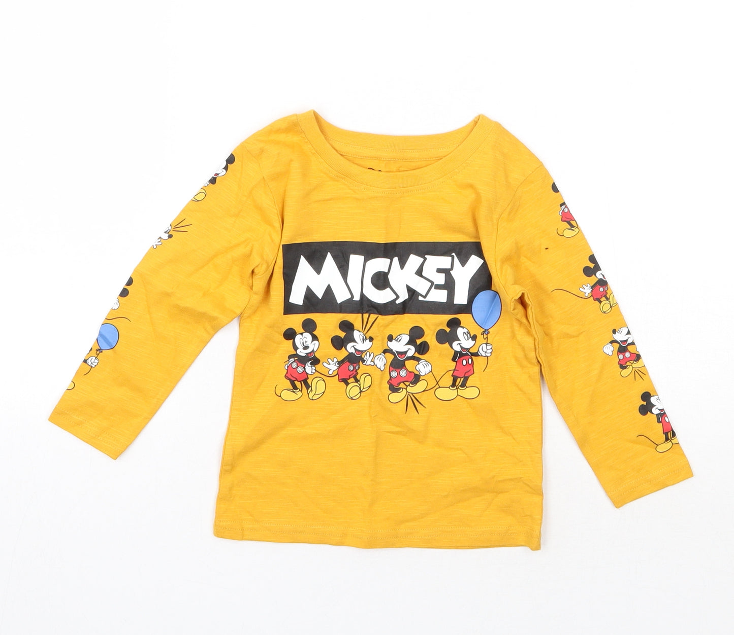 Primark Baby Yellow   Basic T-Shirt Size 12-18 Months  - Disney