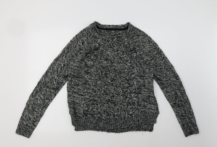 F&F Womens Grey  Knit Pullover Sweatshirt Size 12