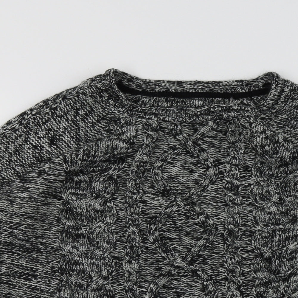 F&F Womens Grey  Knit Pullover Sweatshirt Size 12