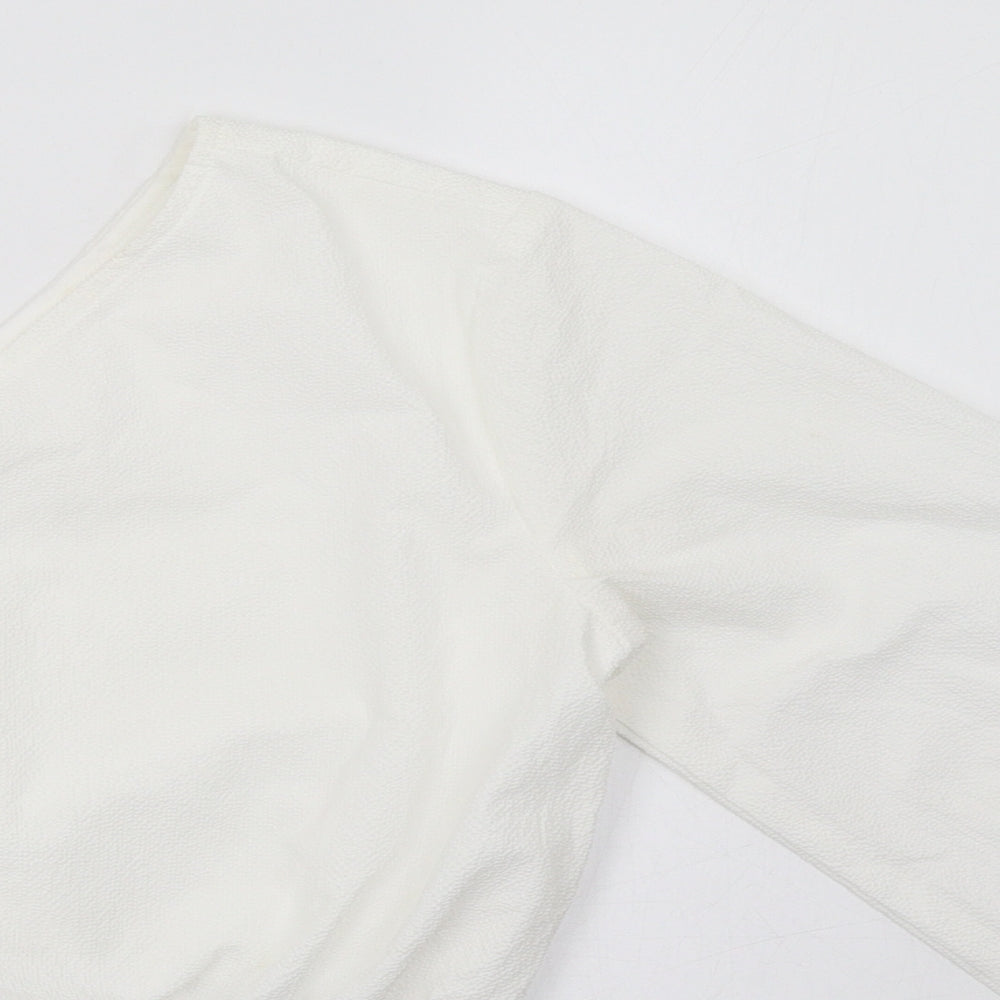 PRETTYLITTLETHING Womens White   Cropped Blouse Size 8