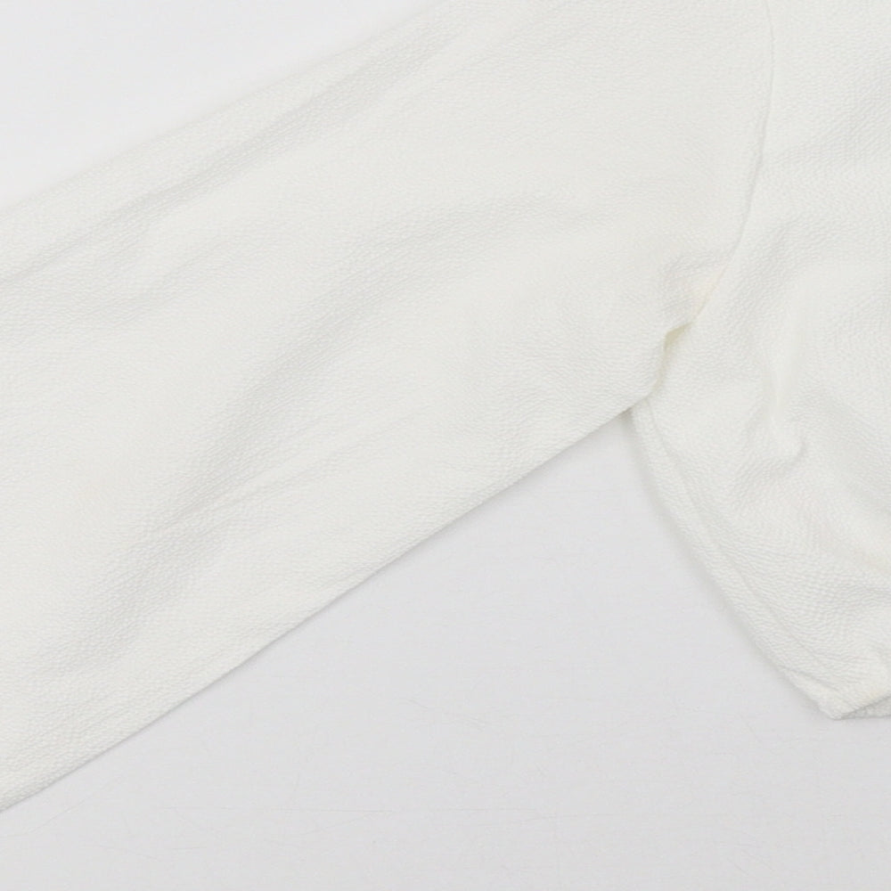PRETTYLITTLETHING Womens White   Cropped Blouse Size 8