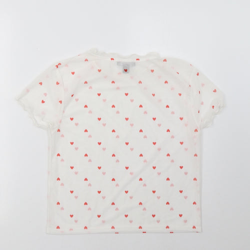 Primark Womens White Polka Dot Mesh Basic T-Shirt Size M