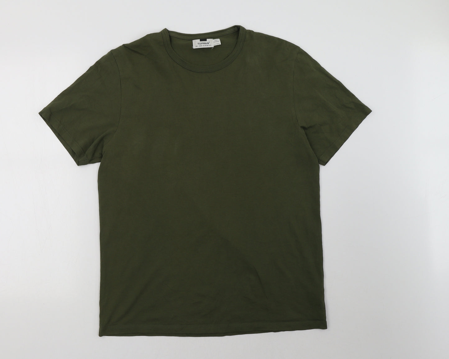 Topman Mens Green    T-Shirt Size L