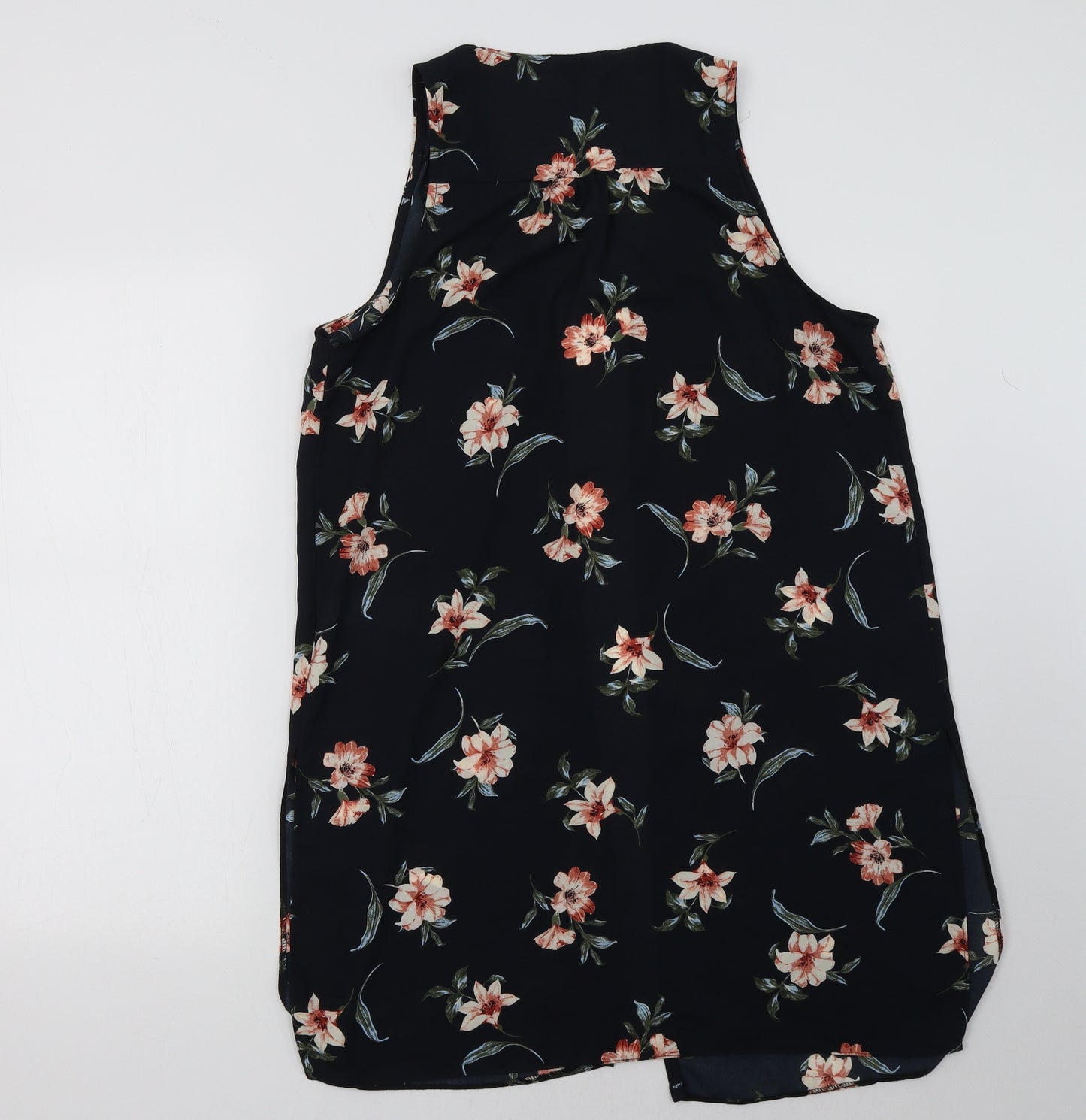 New Look Womens Black Floral  Gilet Jacket Size 8