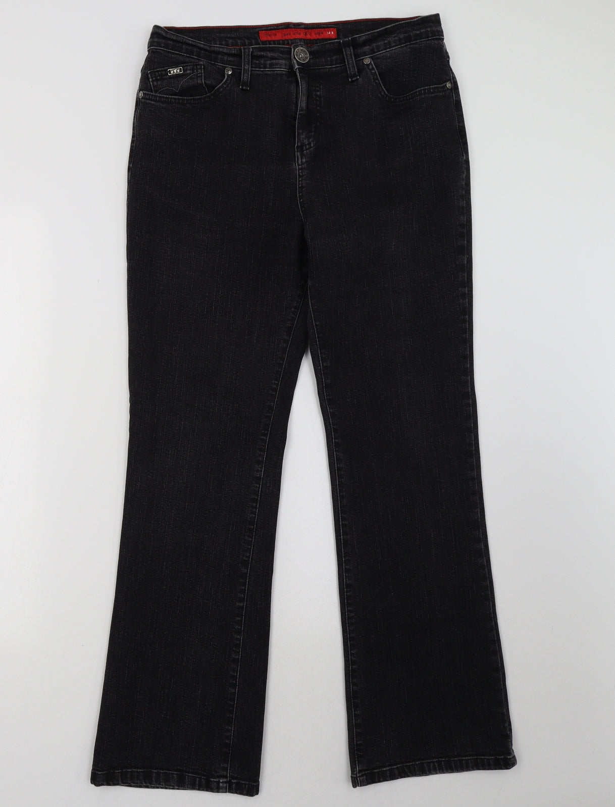 Marks and Spencer Womens Black  Denim Bootcut Jeans Size 14 L32 in