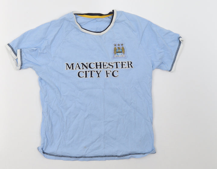 Marks and Spencer Boys Blue Basic T-Shirt Size 9-10 Years - Manchester City