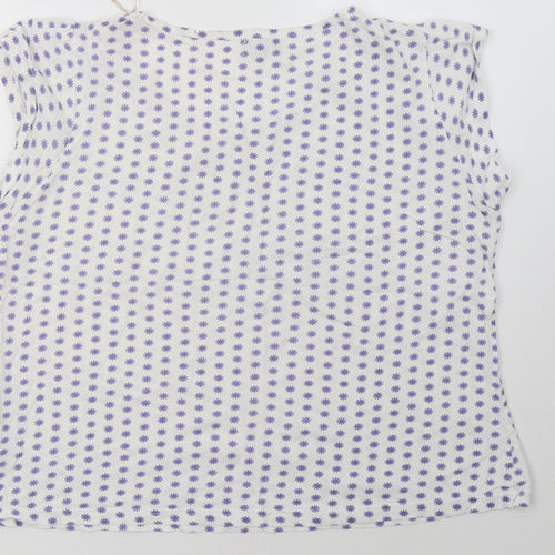 bella beau Womens White Polka Dot  Basic T-Shirt Size L