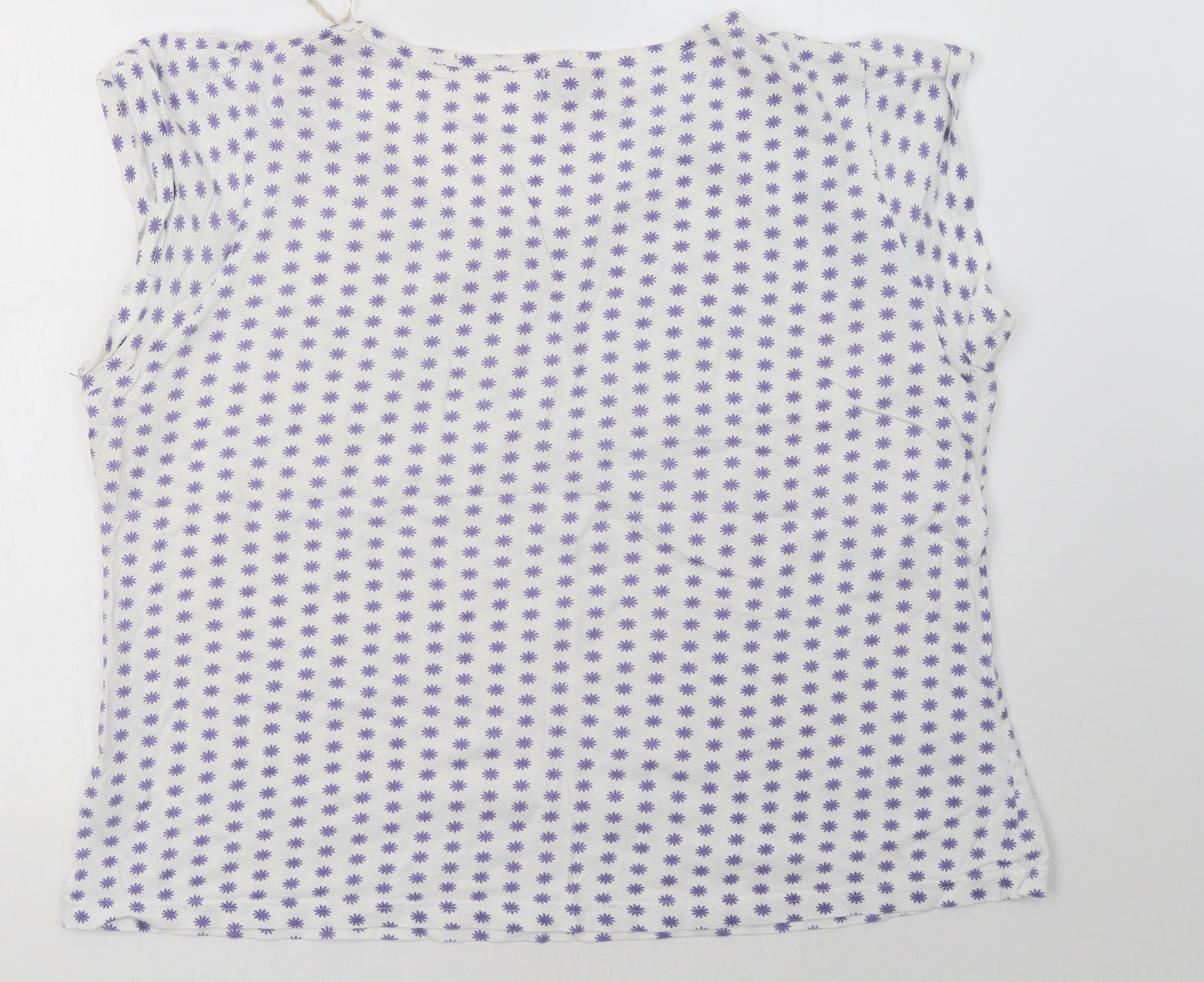 bella beau Womens White Polka Dot  Basic T-Shirt Size L