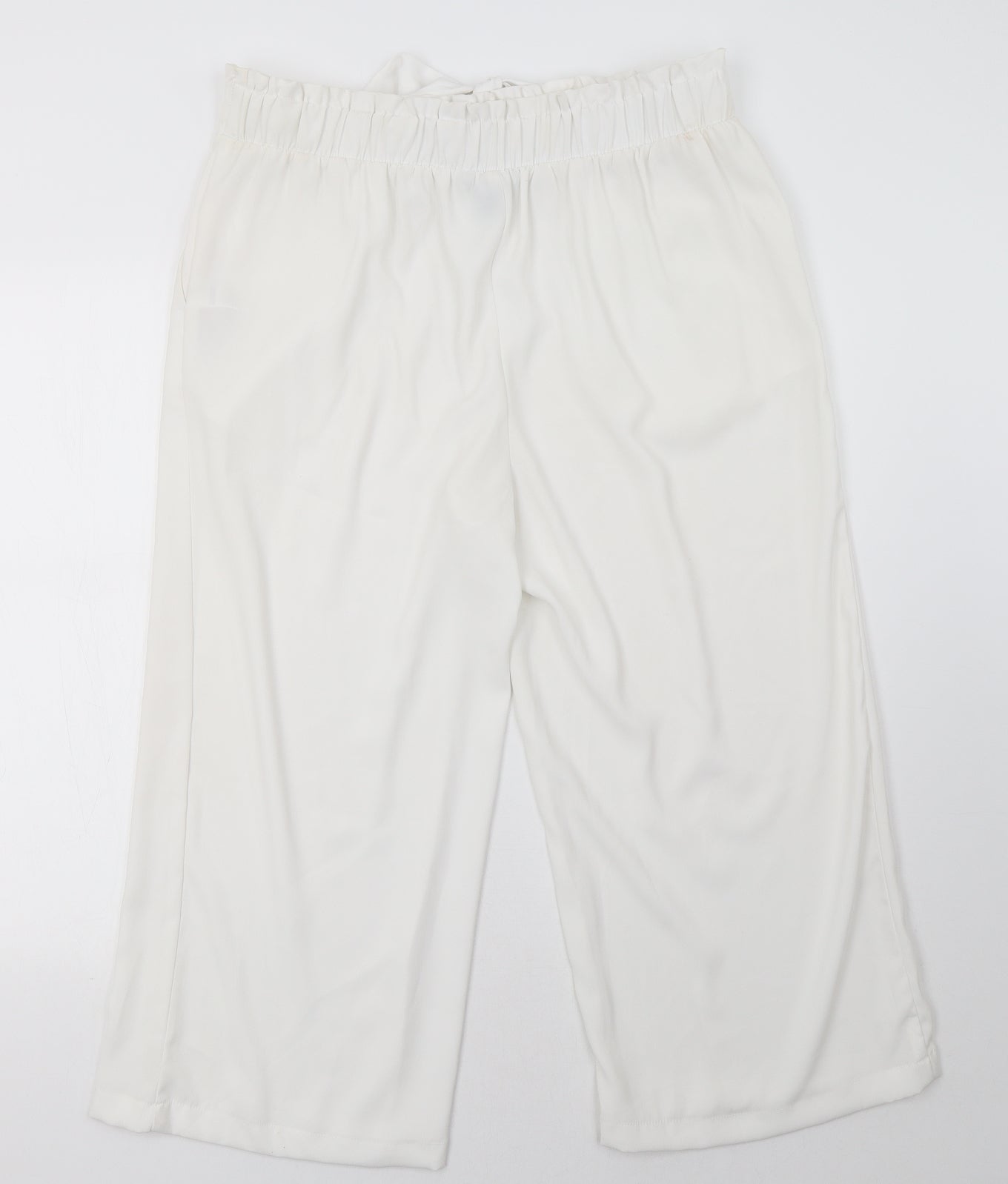 New Look Womens White   Cropped Trousers Size 14 L25 in