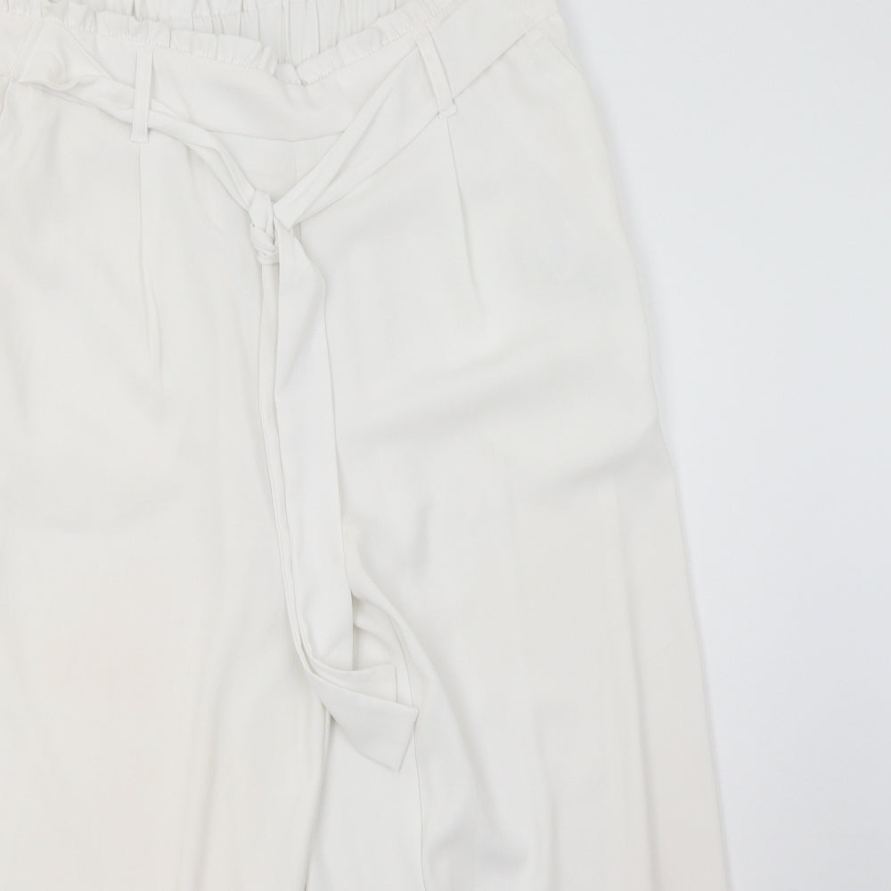 New Look Womens White   Cropped Trousers Size 14 L25 in