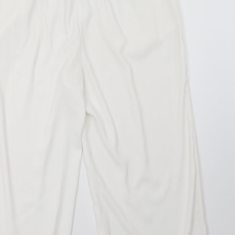 New Look Womens White   Cropped Trousers Size 14 L25 in