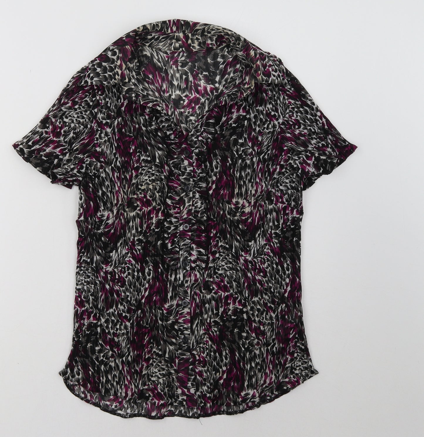 Debenhams Womens Purple Animal Print  Basic Button-Up Size 12