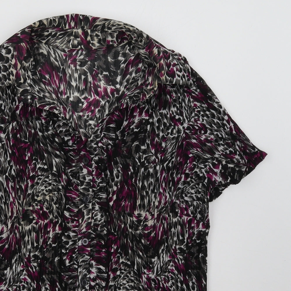 Debenhams Womens Purple Animal Print  Basic Button-Up Size 12