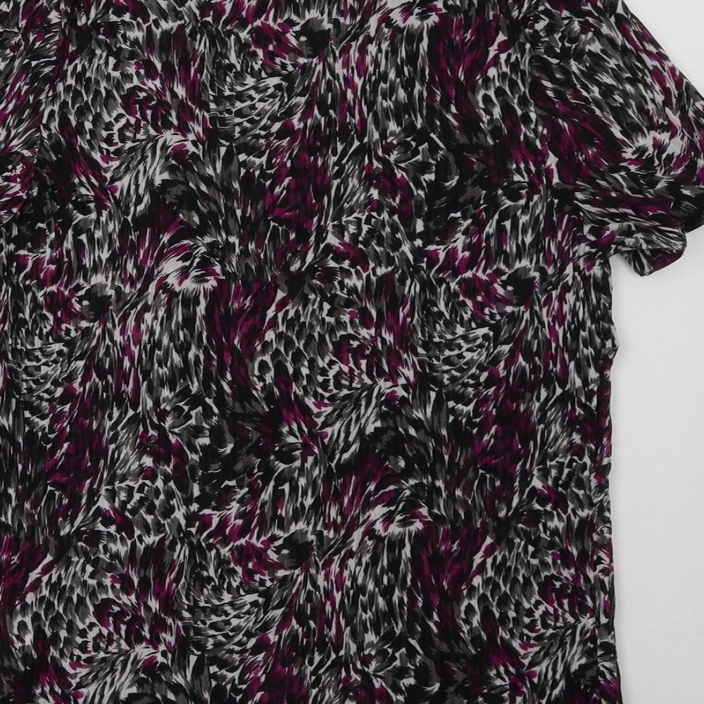 Debenhams Womens Purple Animal Print  Basic Button-Up Size 12