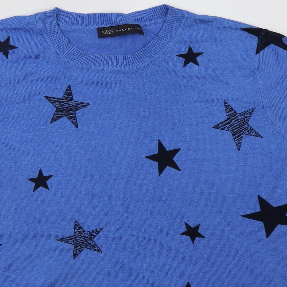 Marks and Spencer Womens Blue Polka Dot  Pullover Sweatshirt Size 12