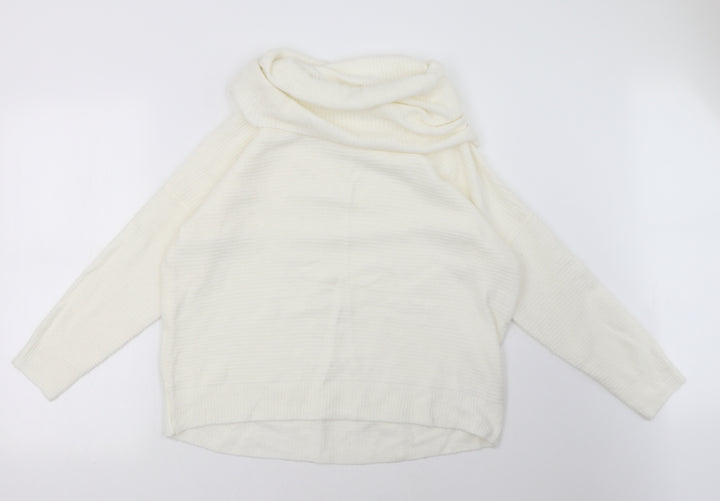 Peacocks Womens White Pullover Sweatshirt Size S