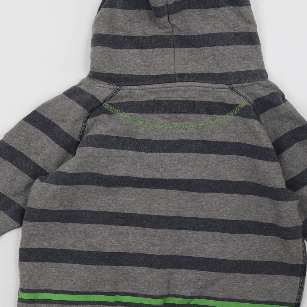 Debenhams Boys Grey Striped  Pullover Hoodie Size 9-10 Years