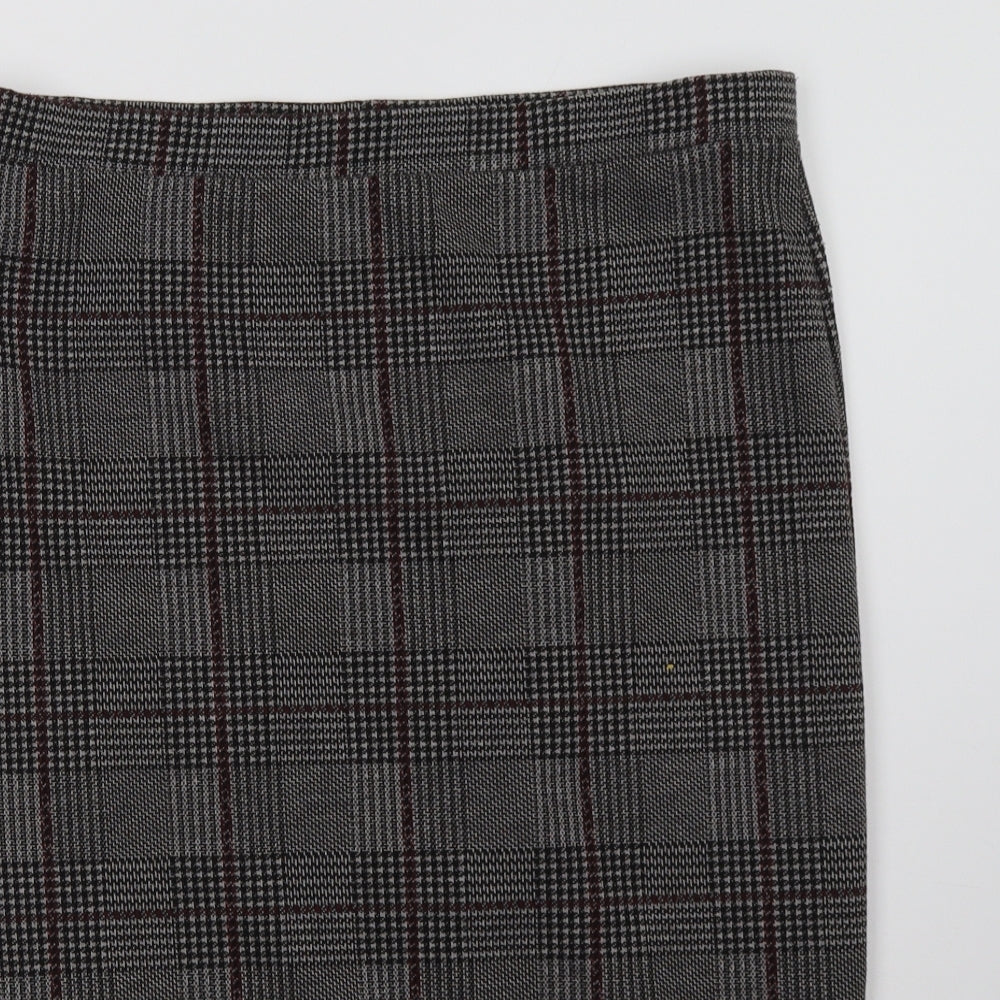 George Womens Grey Check  A-Line Skirt Size 16