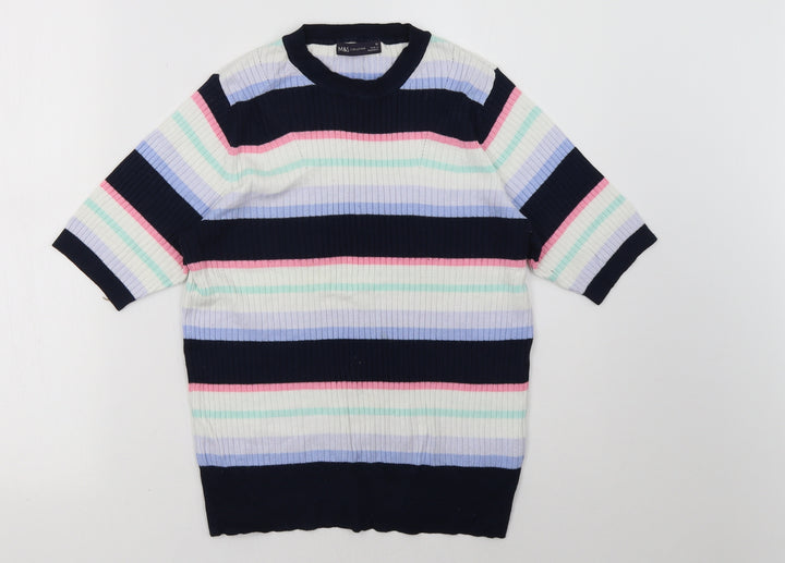Marks and Spencer Womens Multicoloured Striped  Pullover Sweatshirt Size 12