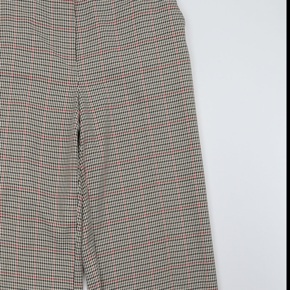 Primark Womens Brown Check  Trousers  Size 16 L32 in