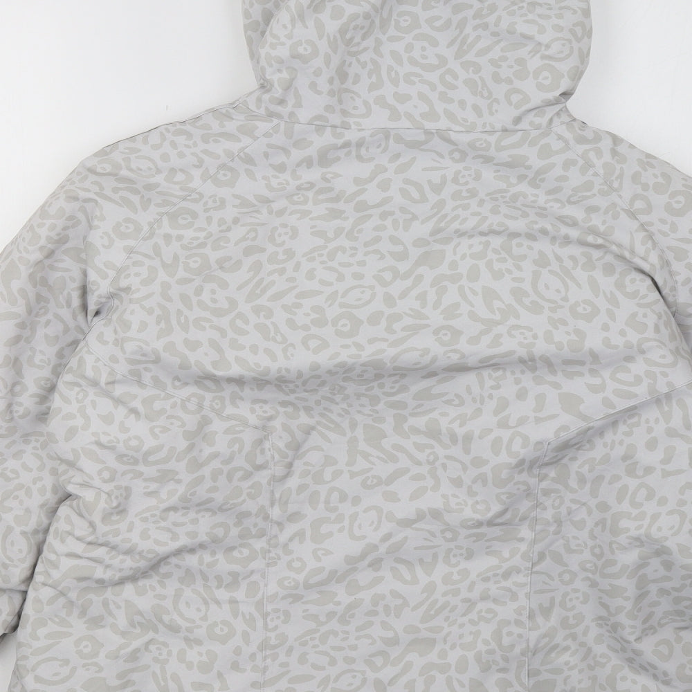 F&F Womens Grey Animal Print  Overcoat Coat Size M