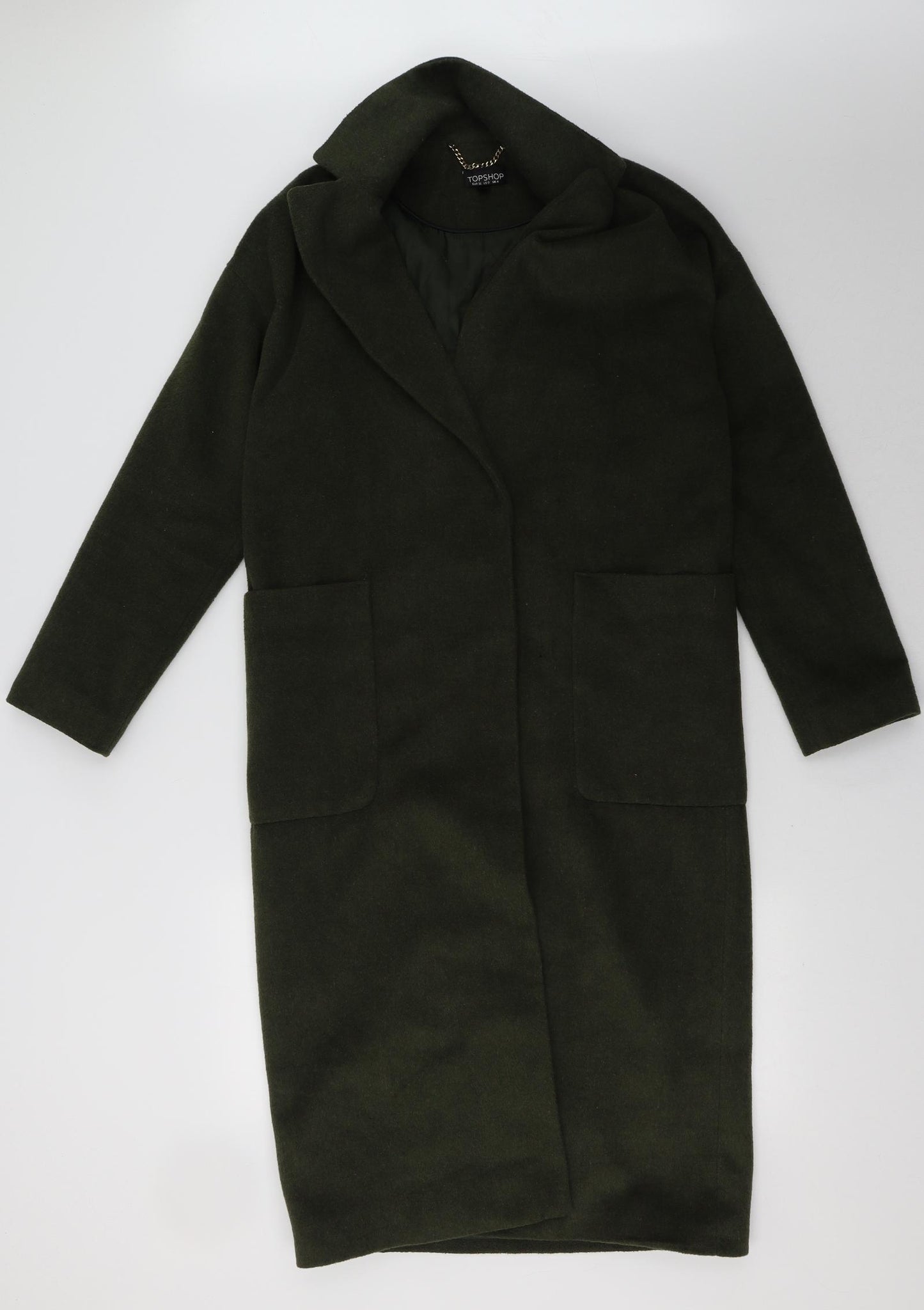 Topshop Womens Green   Overcoat Coat Size 4