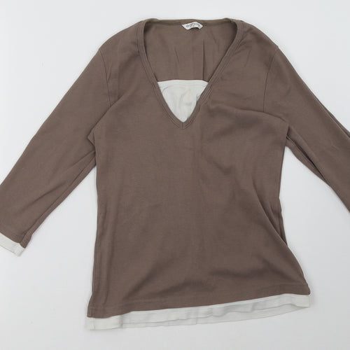 editions Womens Brown   Pullover Sweatshirt Size 10