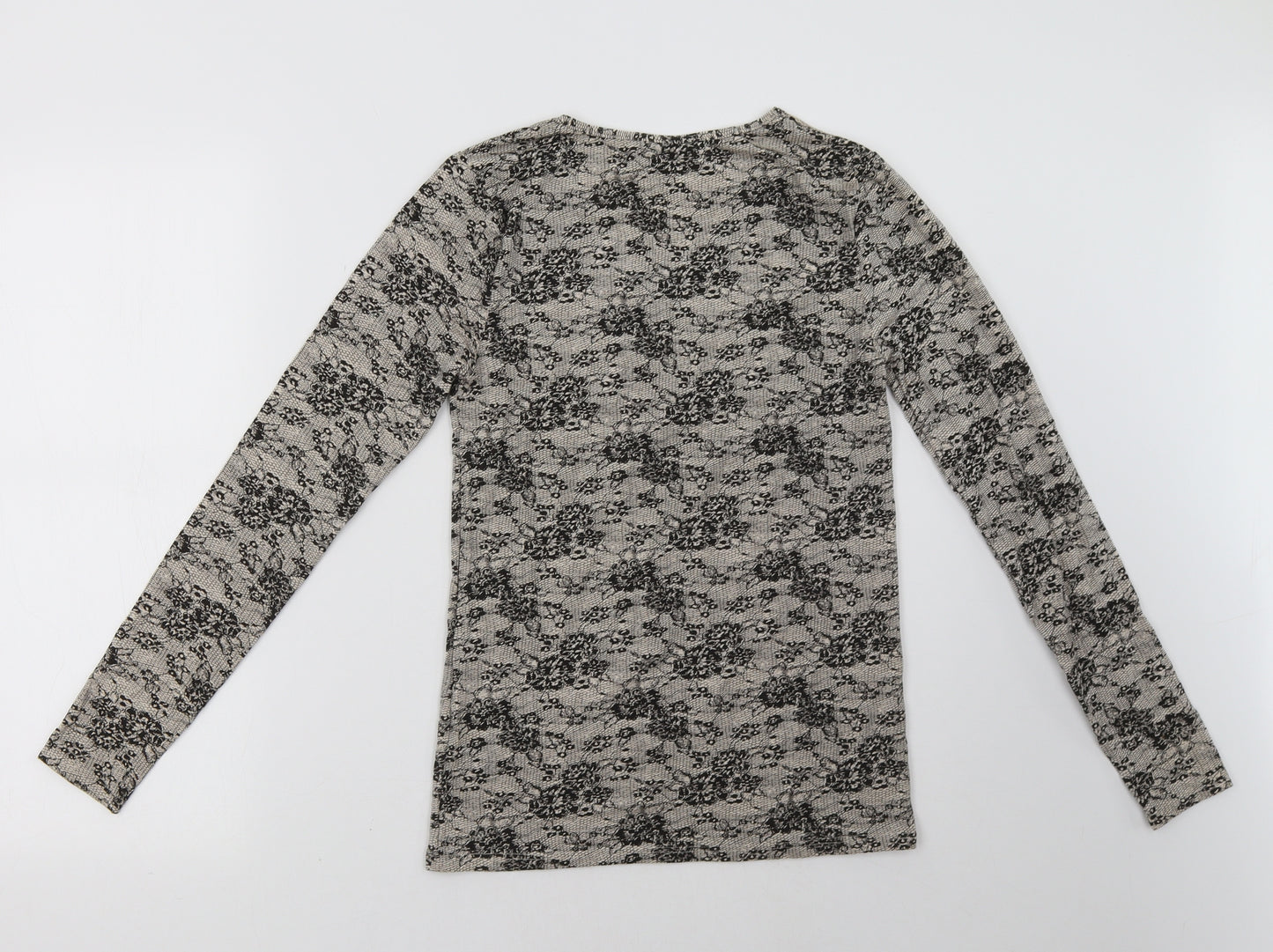 Charnos Womens Beige Geometric  Pullover Sweatshirt Size M