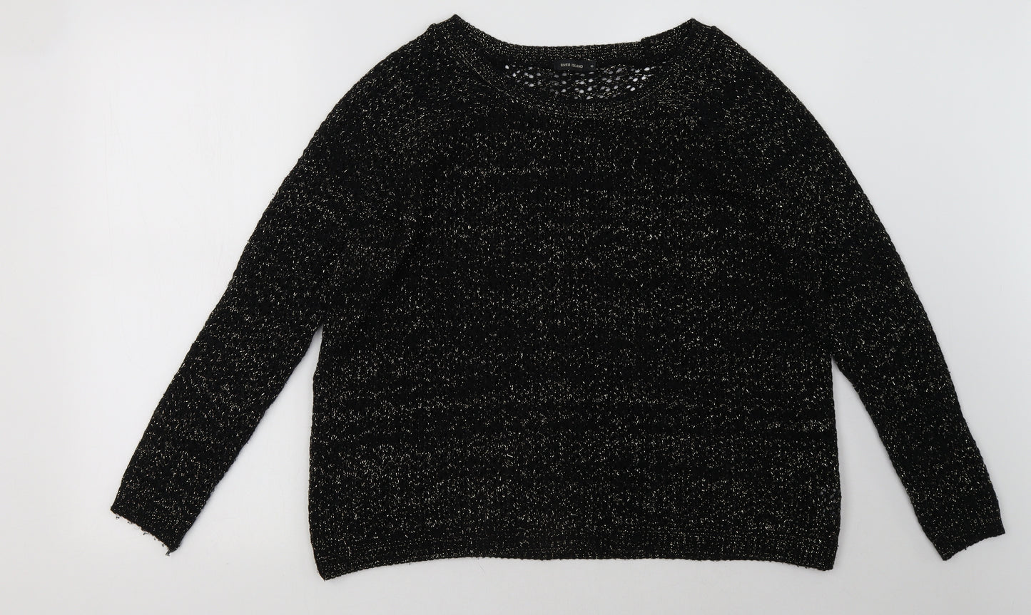 River Island Womens Black   Pullover Sweatshirt Size 8