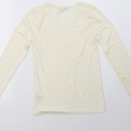 `charnos Womens White   Pullover Sweatshirt Size M