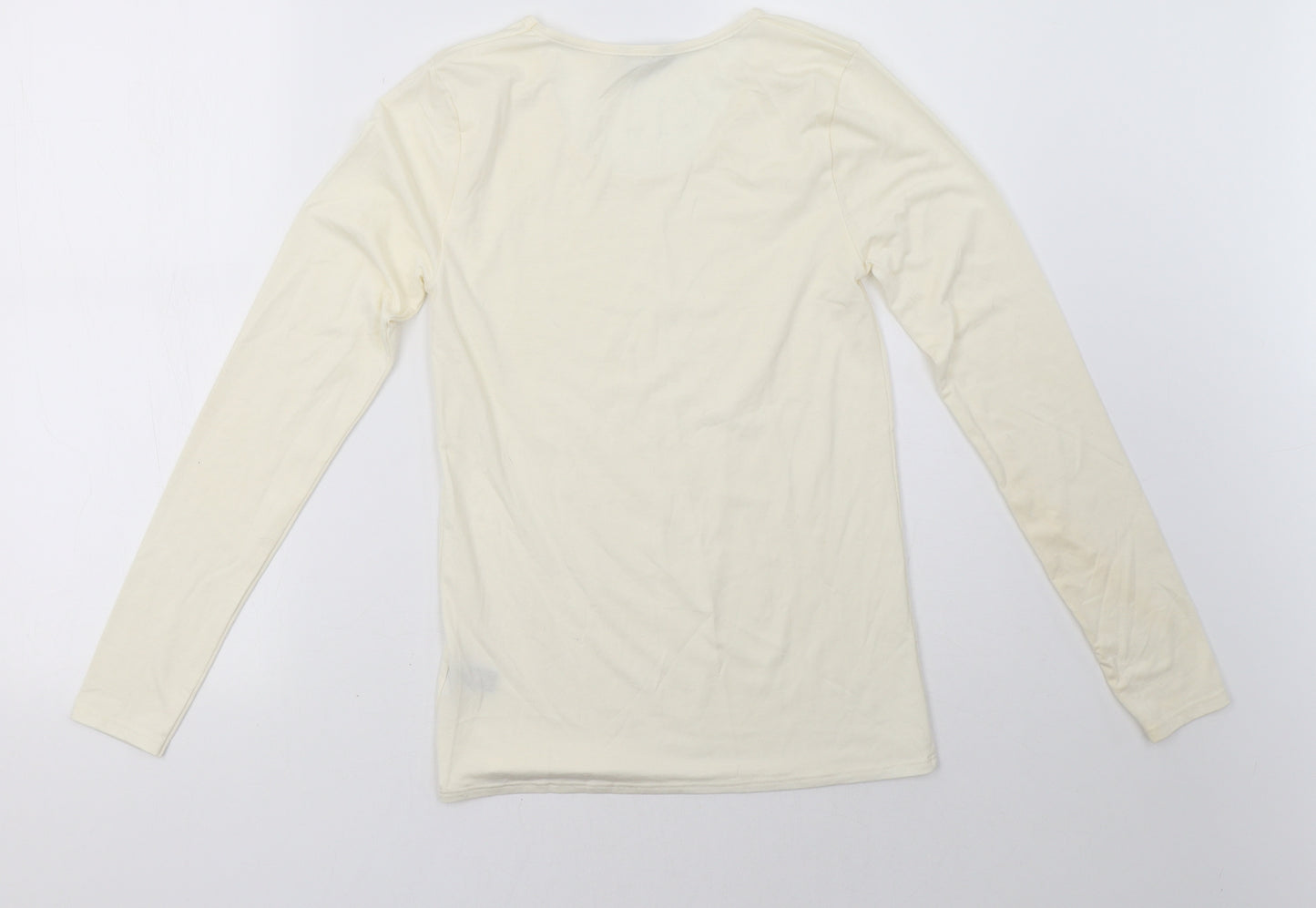 `charnos Womens White   Pullover Sweatshirt Size M