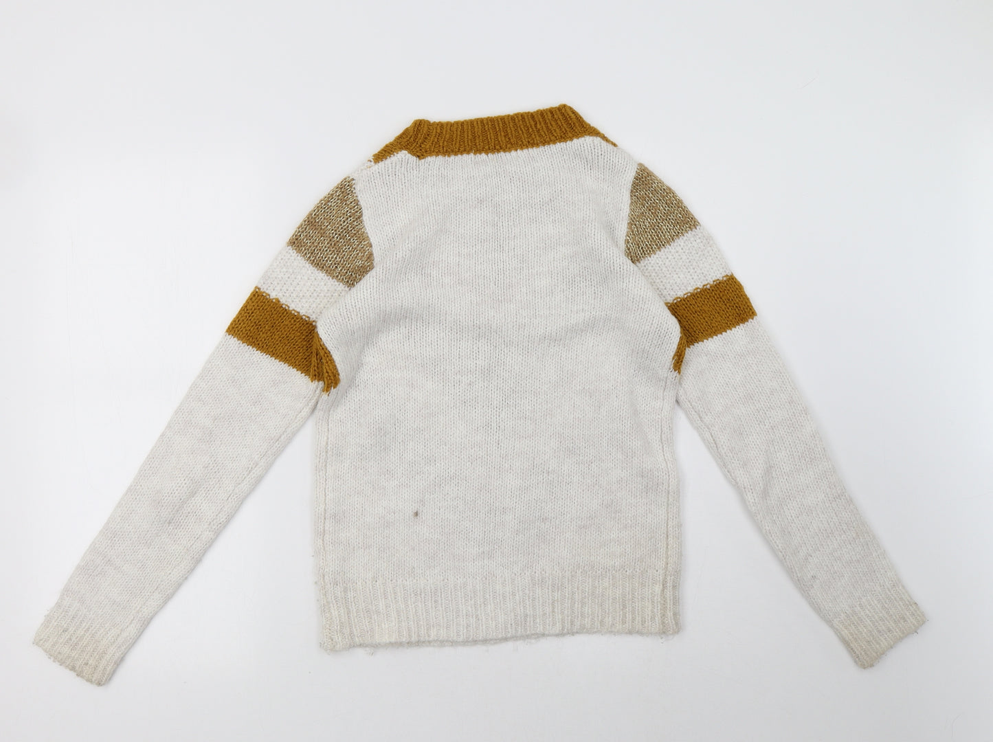 Sainsburys Womens White Striped  Pullover Sweatshirt Size 6