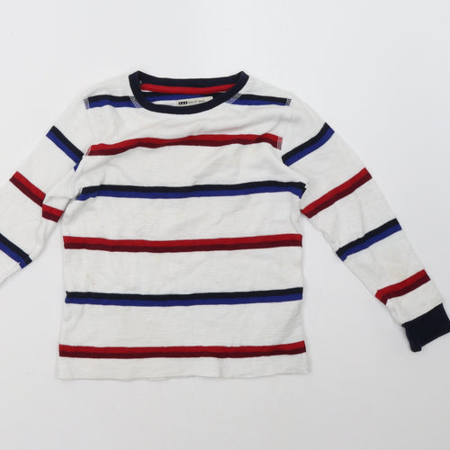 NEXT Boys White Striped  Pullover Sweatshirt Size 5 Years