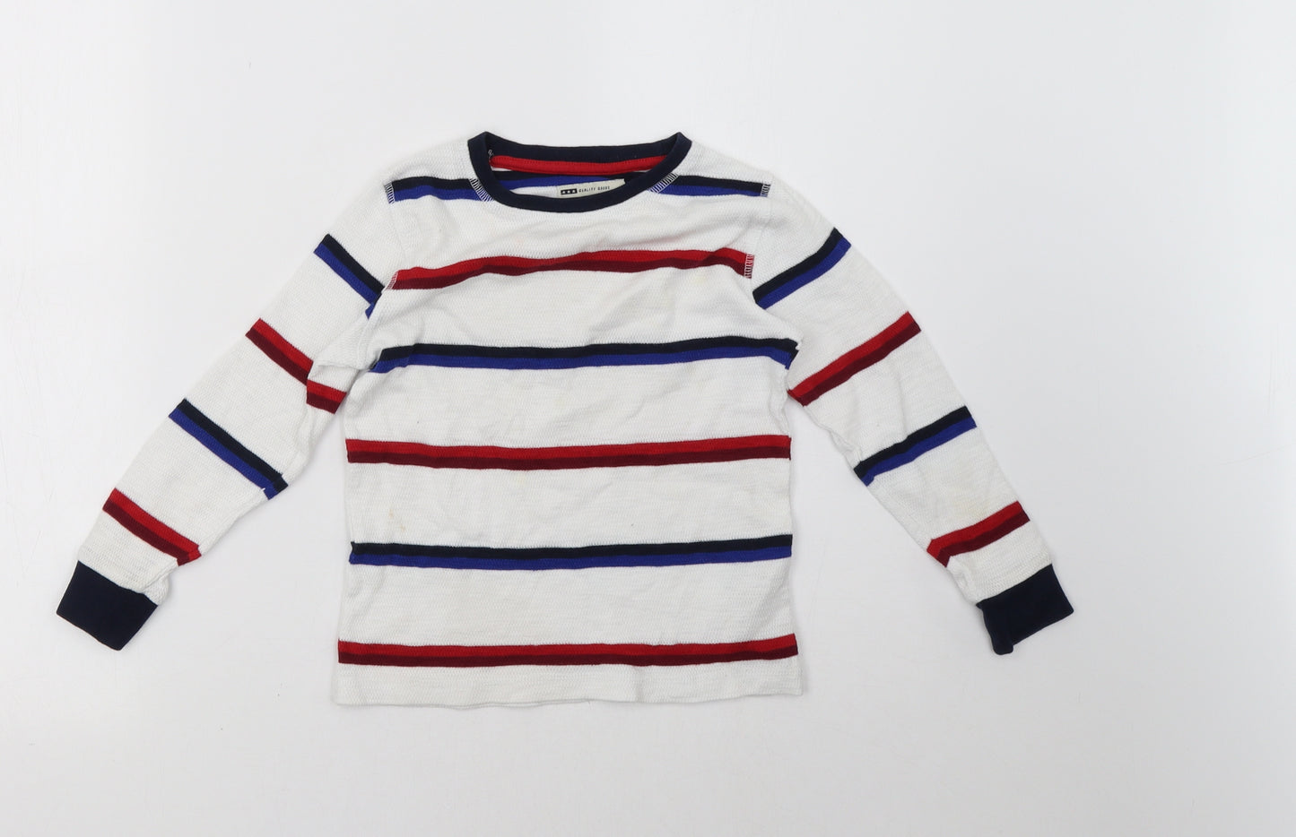 NEXT Boys White Striped  Pullover Sweatshirt Size 5 Years