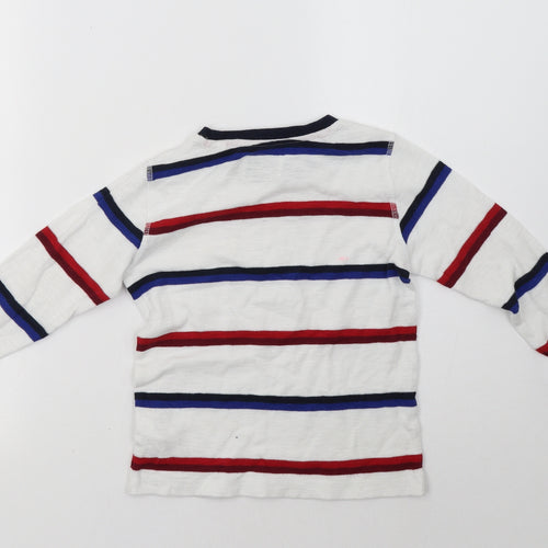 NEXT Boys White Striped  Pullover Sweatshirt Size 5 Years