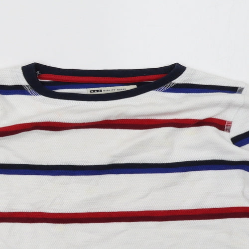 NEXT Boys White Striped  Pullover Sweatshirt Size 5 Years