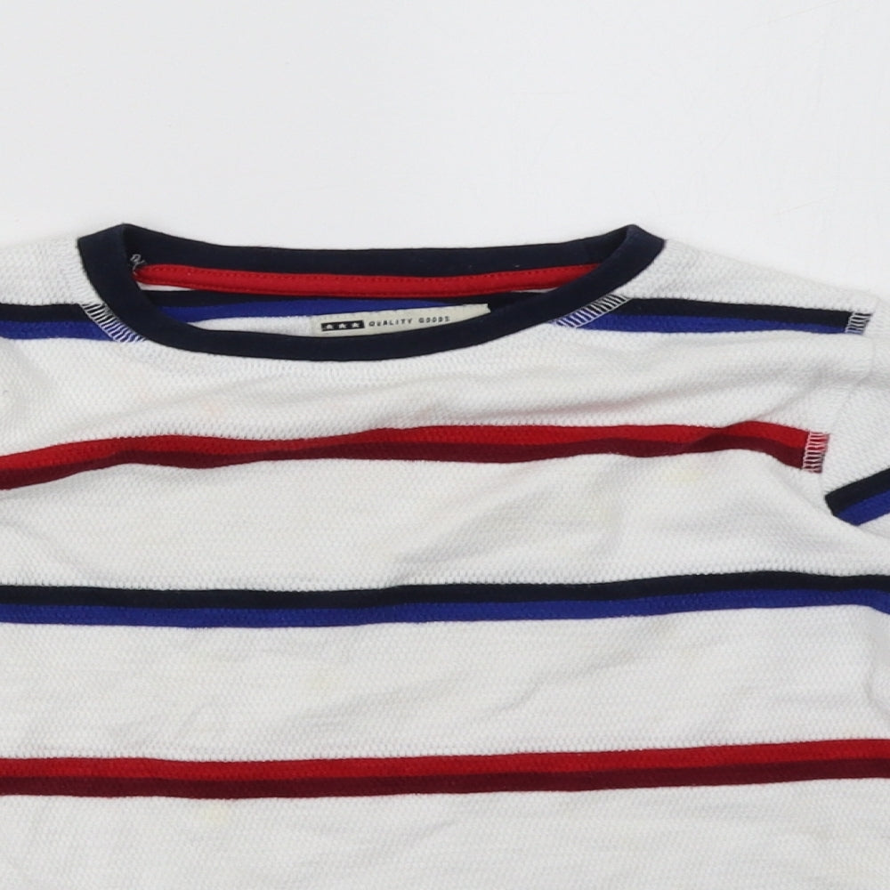 NEXT Boys White Striped  Pullover Sweatshirt Size 5 Years