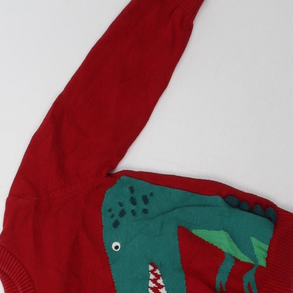 Joules Boys Red   Pullover Sweatshirt Size 4 Years  - Dinosaurs