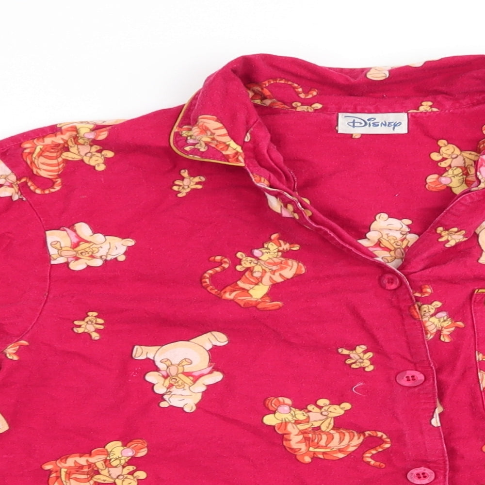 Disney Womens Red Animal Print   Pyjama Top Size 10  - Winnie The Pooh