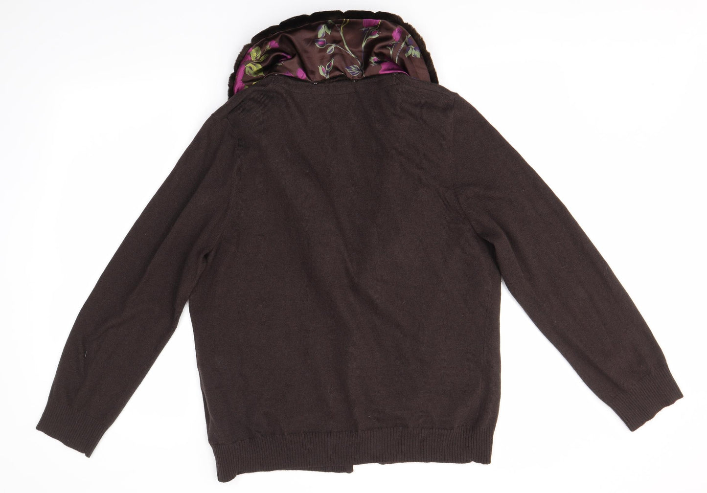 M&S Womens Brown   Cardigan Jumper Size 18