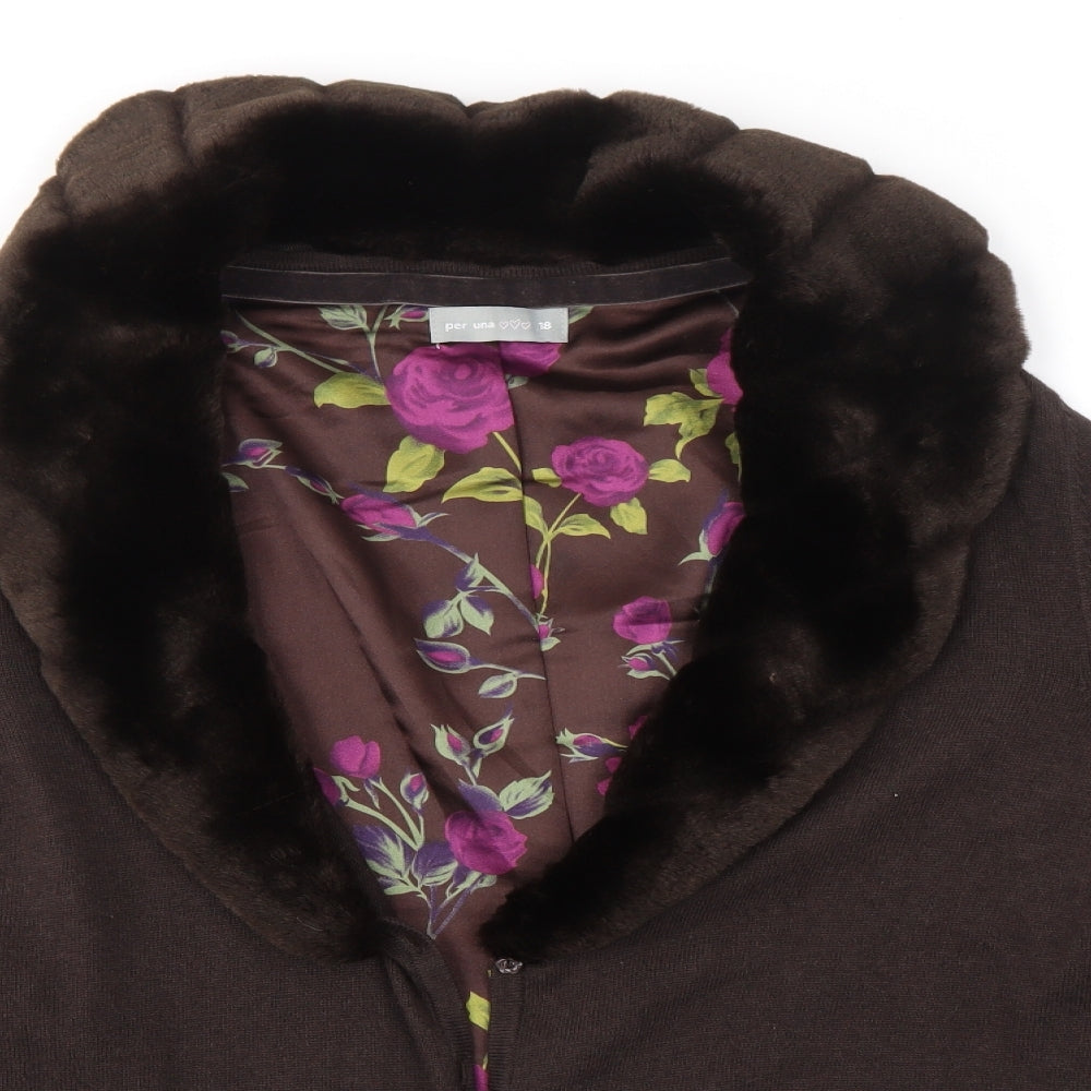 M&S Womens Brown   Cardigan Jumper Size 18