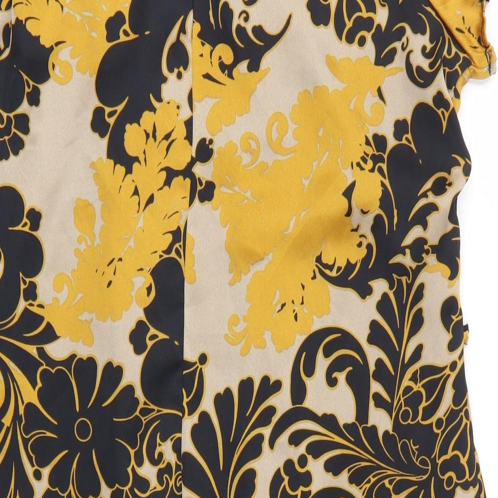 Peacocks Womens Orange Floral  A-Line  Size 12