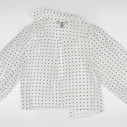 New Look Womens White Floral  Basic Button-Up Size 8