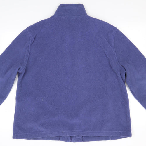Easy Essential Womens Blue Floral  Full Zip Jumper Size L