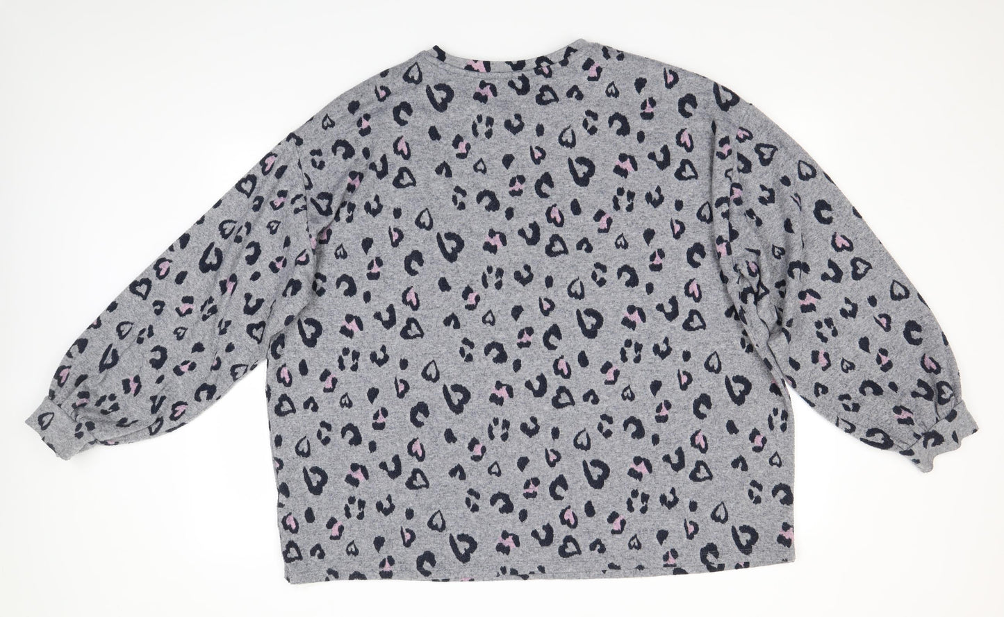 TU Womens Grey Animal Print  Pullover Jumper Size 24