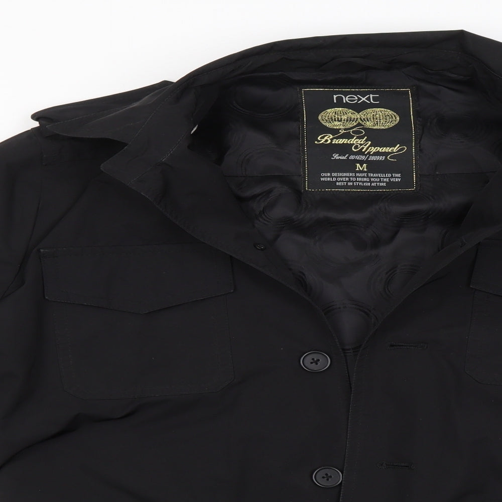 NEXT Mens Black   Overcoat Coat Size M