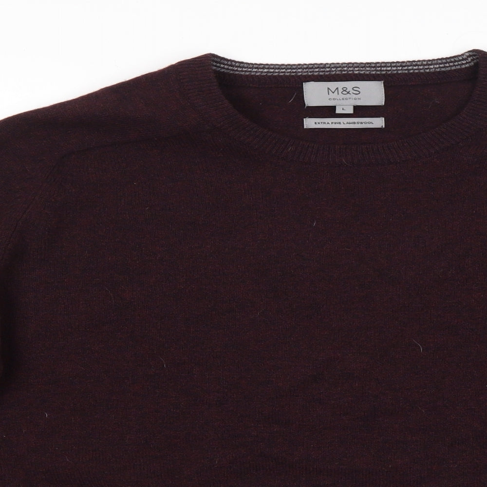 M&S Mens Purple   Pullover Jumper Size L